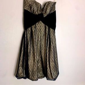 Tracy Reese strapless sweetheart mini dress Swiss dot black women’s 8